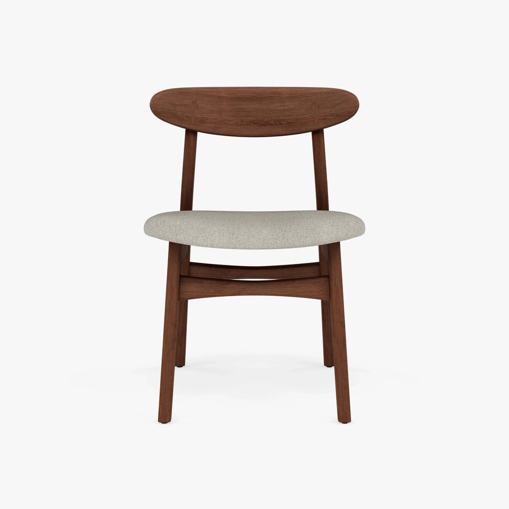 Magnus Dining Chair Off White Fabric Solid American Walnut