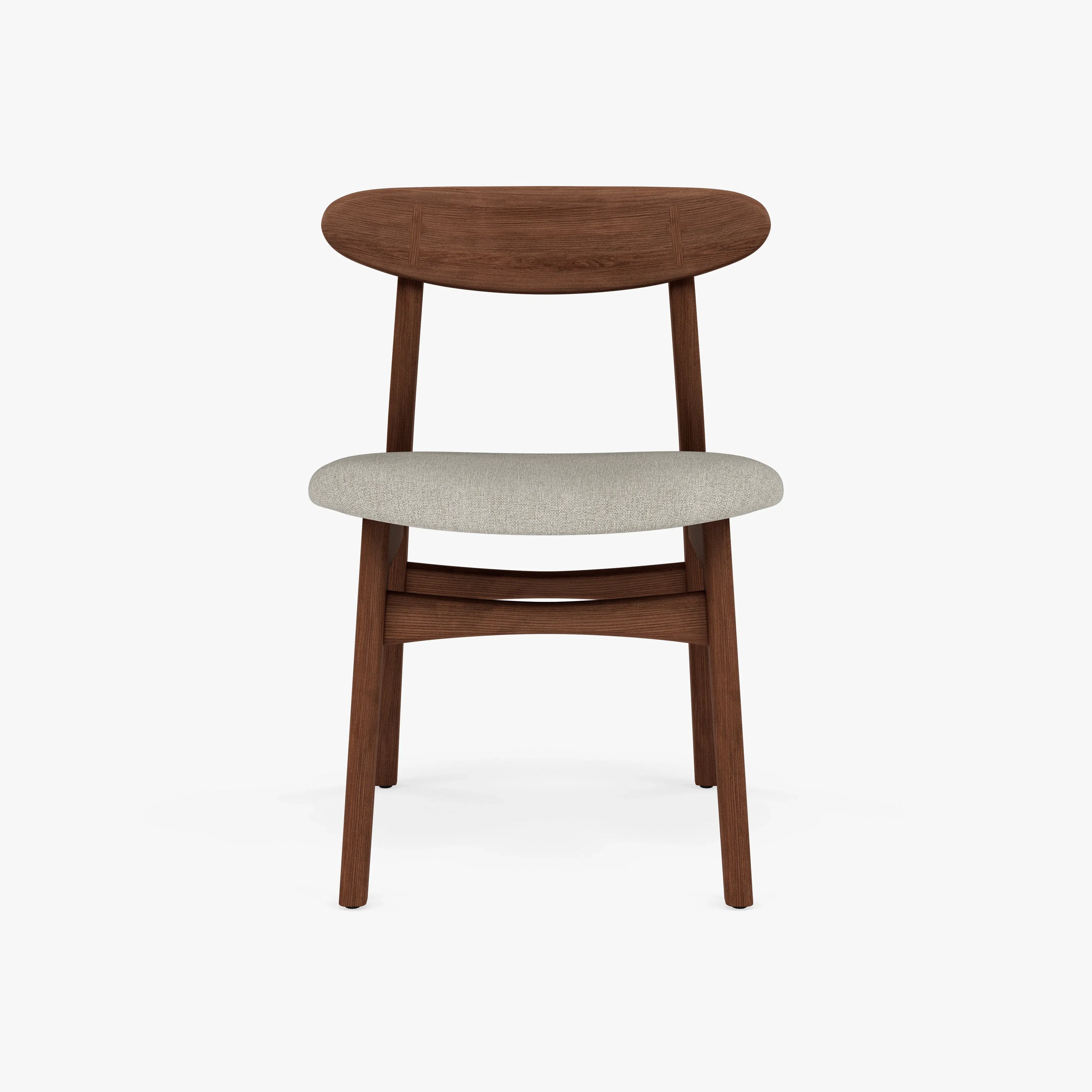 Magnus Dining Chair Off White Fabric Solid American Walnut