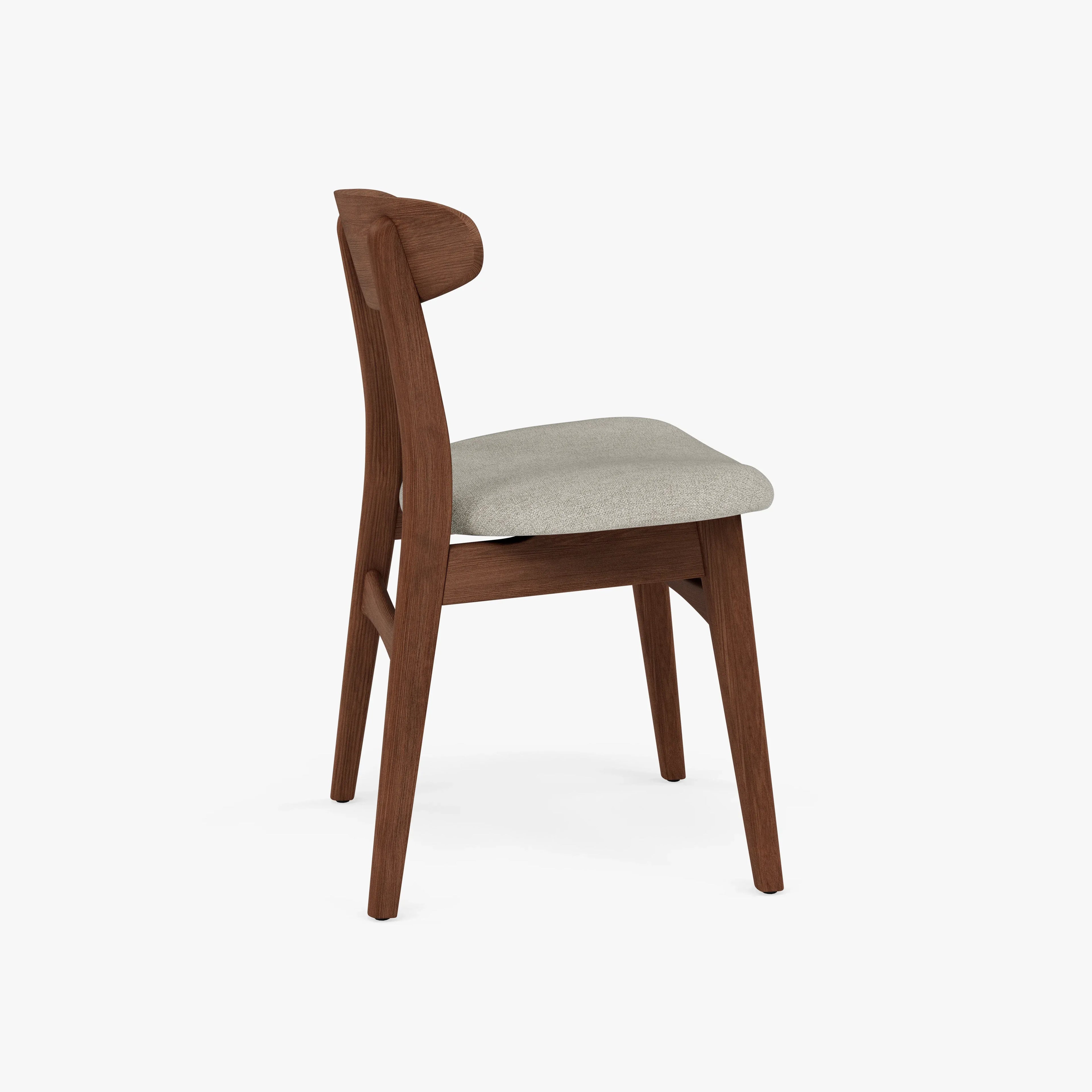 Magnus Dining Chair Off White Fabric Solid American Walnut