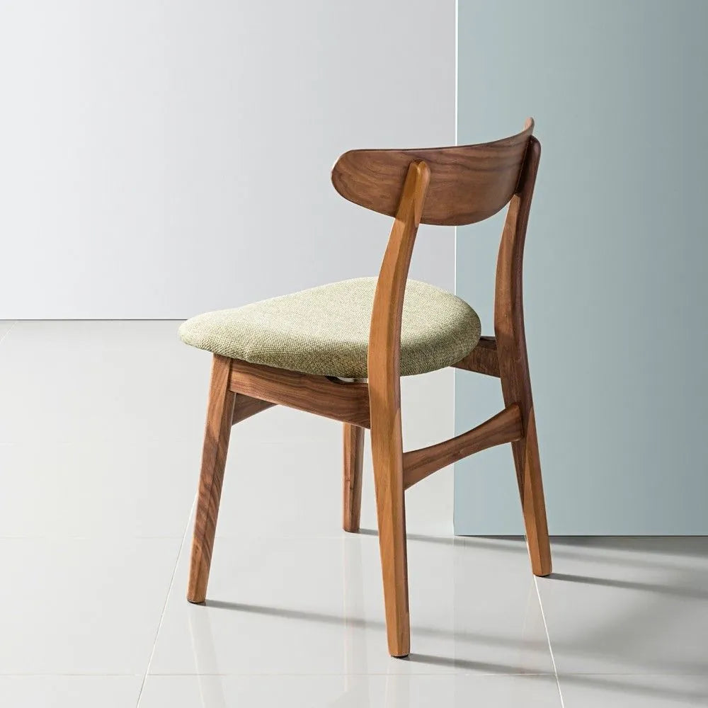 Magnus Dining Chair Sage Green Fabric Solid American Walnut