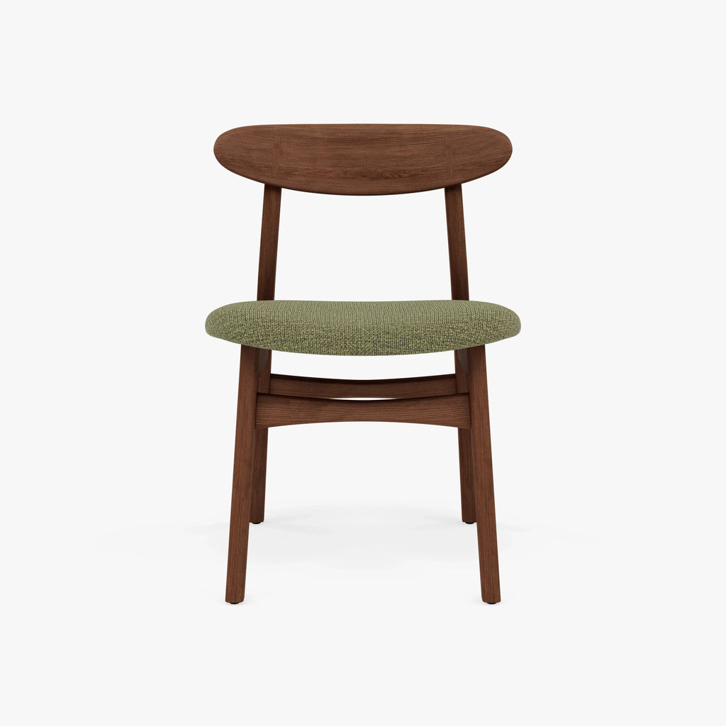 Magnus Dining Chair Sage Green Fabric Solid American Walnut