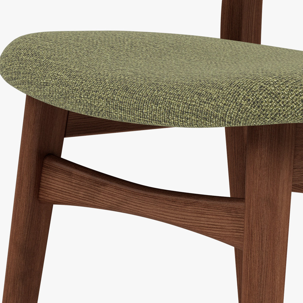 Magnus Dining Chair Sage Green Fabric Solid American Walnut
