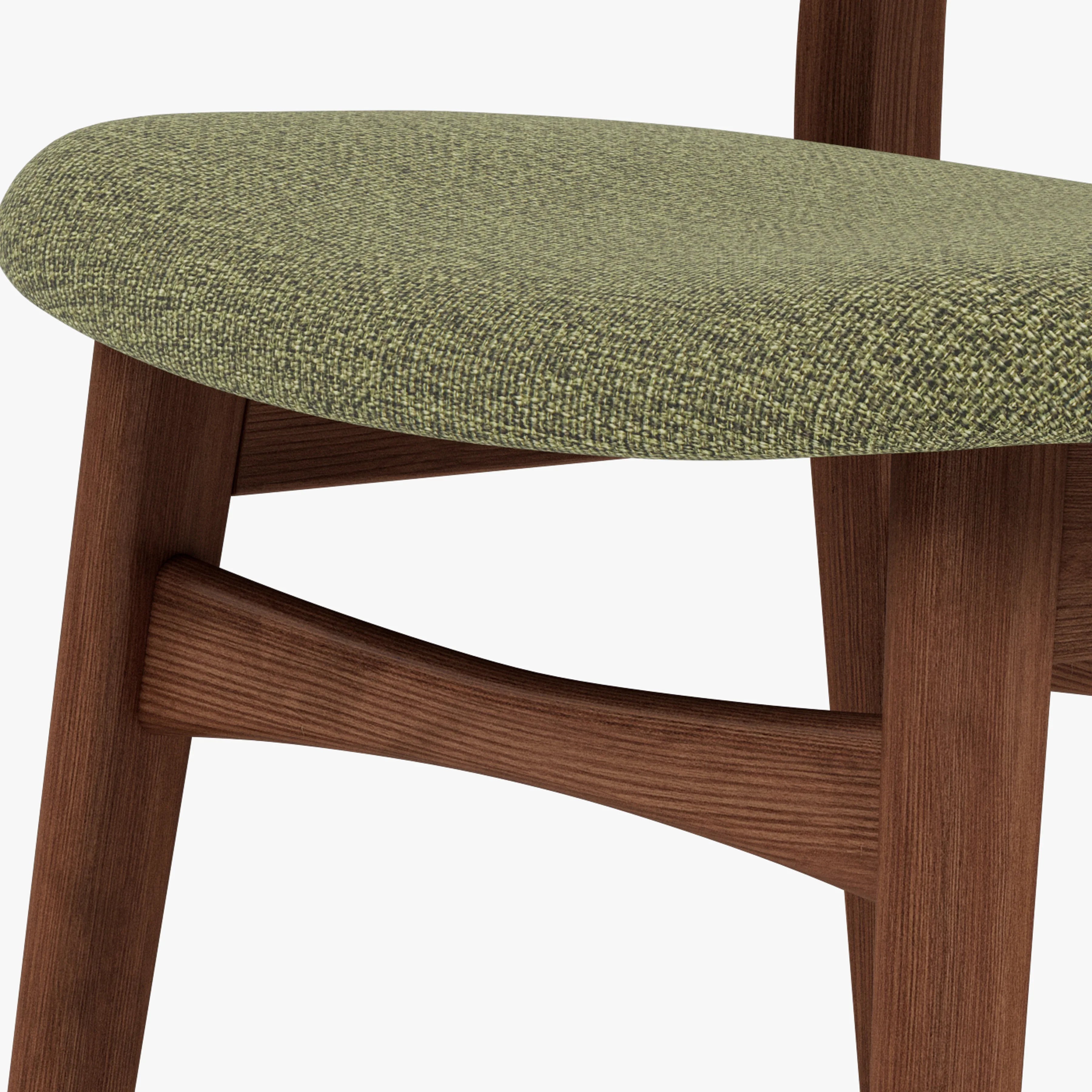 Magnus Dining Chair Sage Green Fabric Solid American Walnut