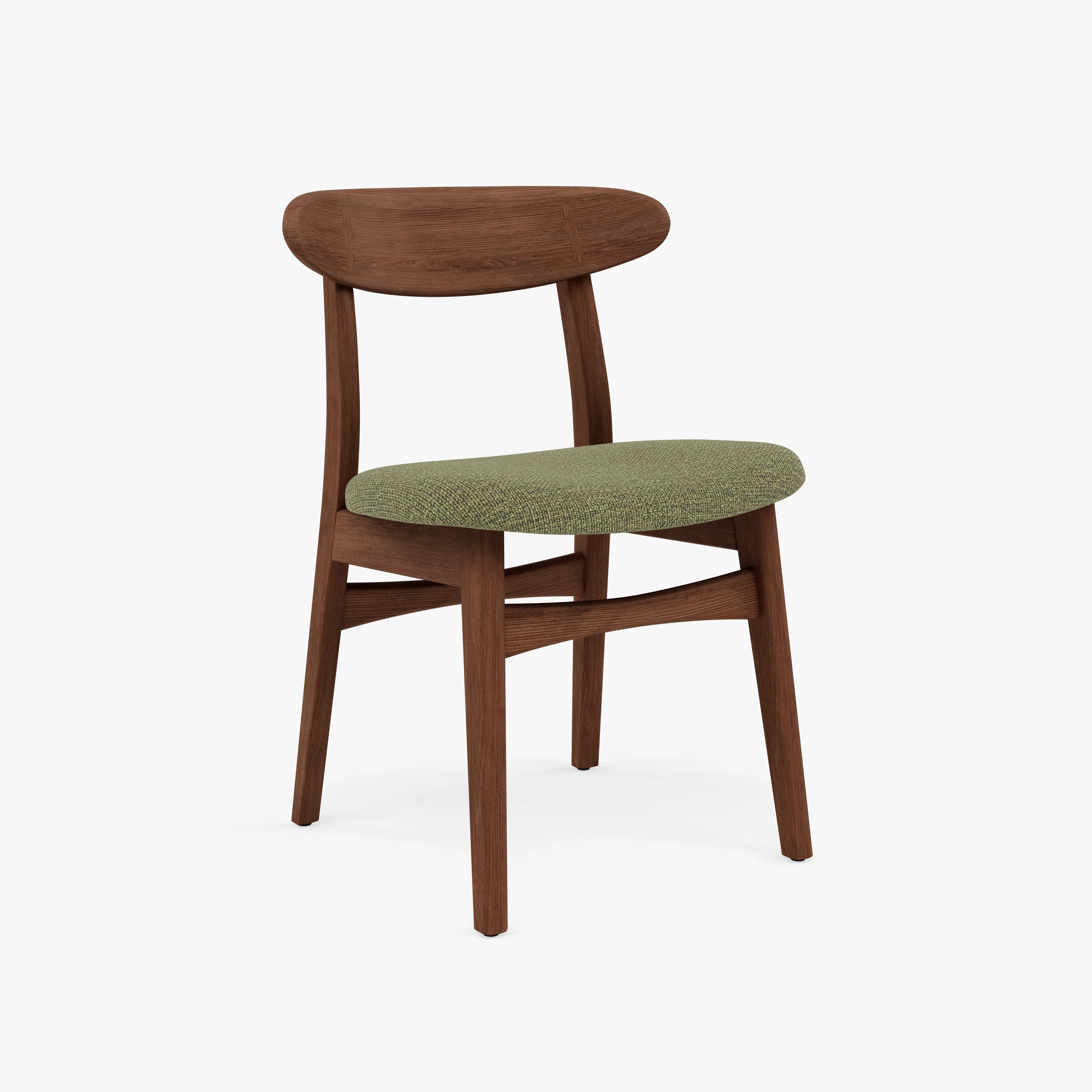 Magnus Dining Chair Sage Green Fabric Solid American Walnut