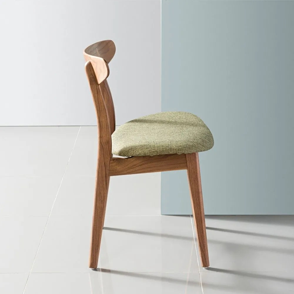 Magnus Dining Chair Sage Green Fabric Solid American Walnut