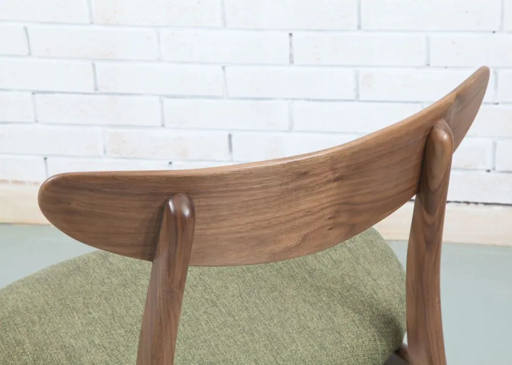 Magnus Dining Chair Sage Green Fabric Solid American Walnut