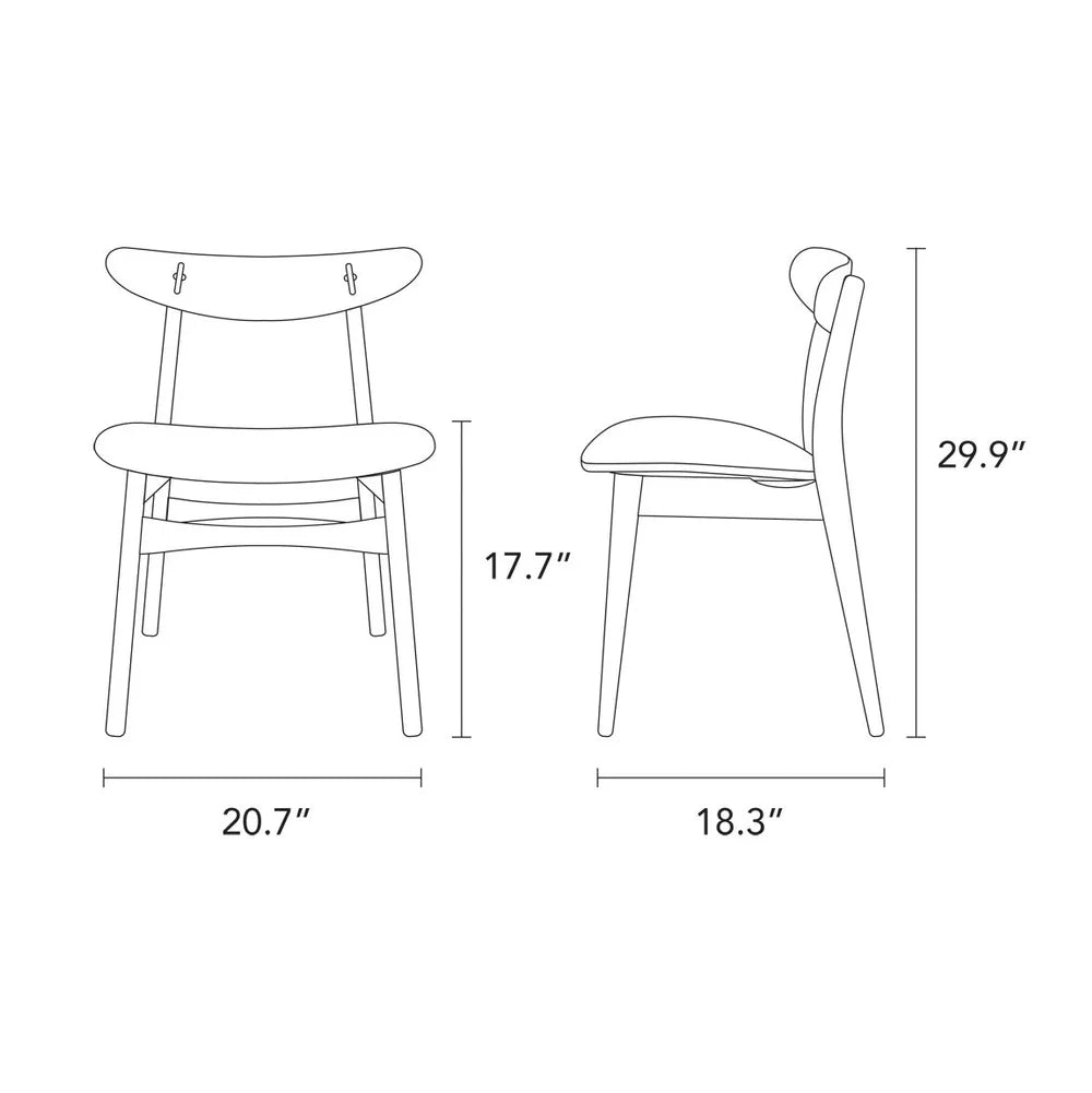 Magnus Dining Chair Sage Green Fabric Solid American Walnut