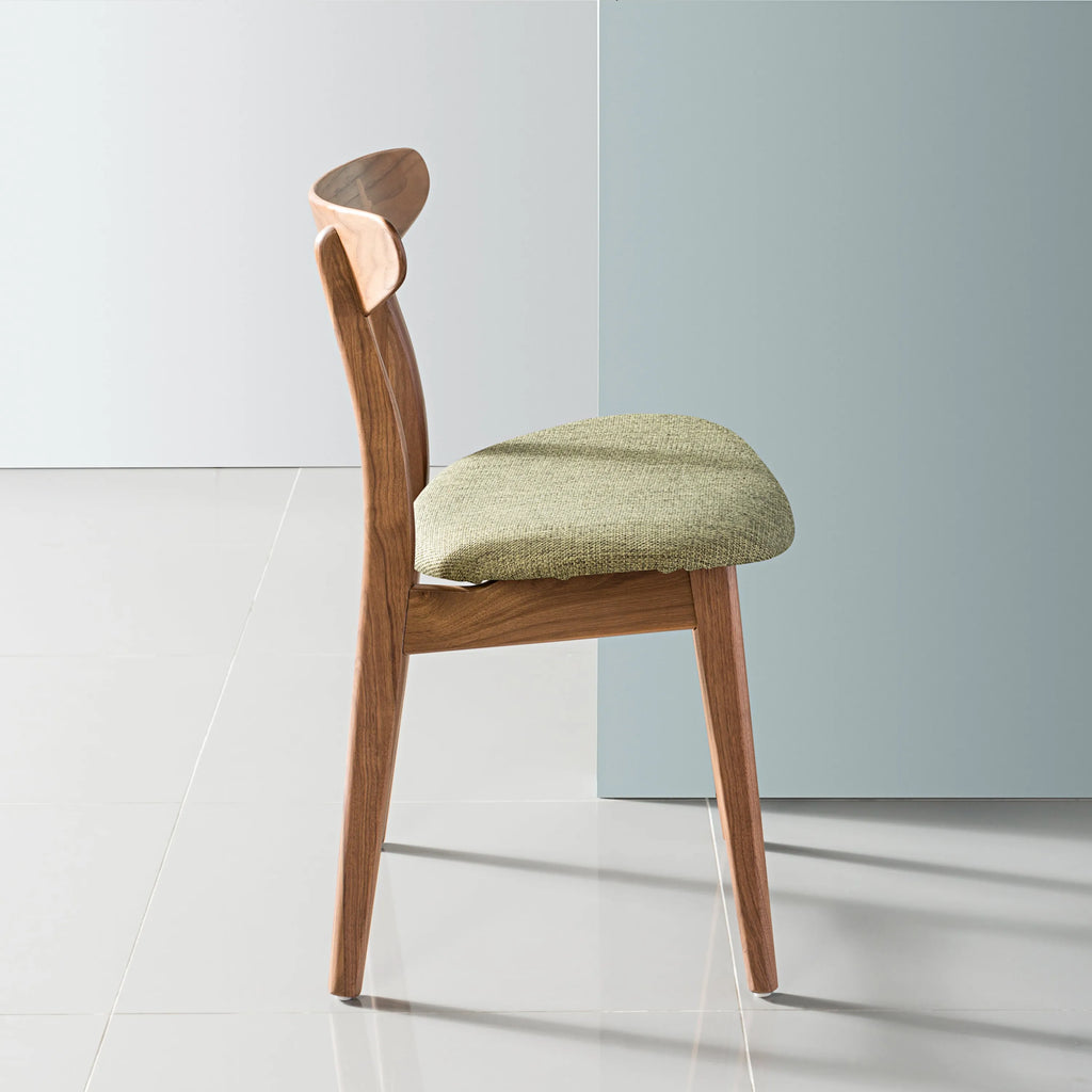 Magnus Dining Chair Sage Green Fabric Solid American Walnut