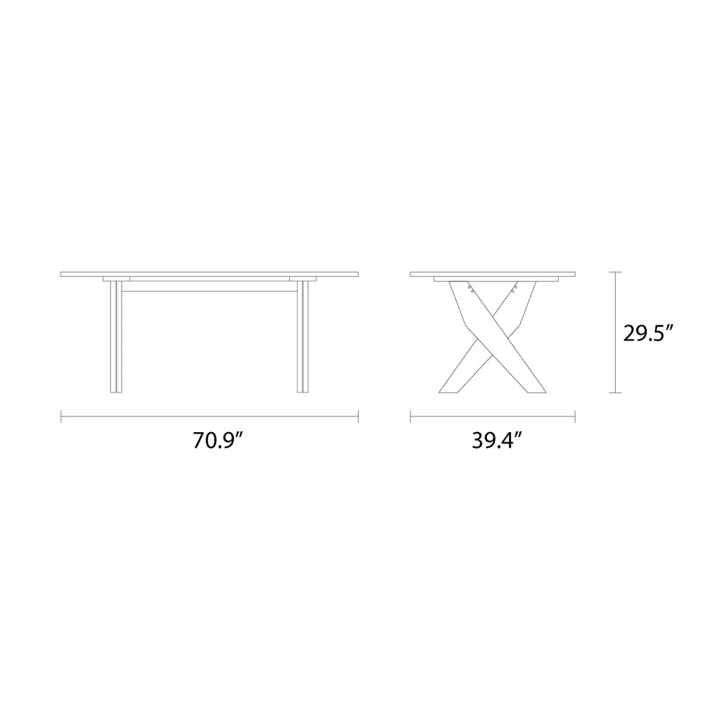 Axel Dining Table 71" x 39" Solid American Oak