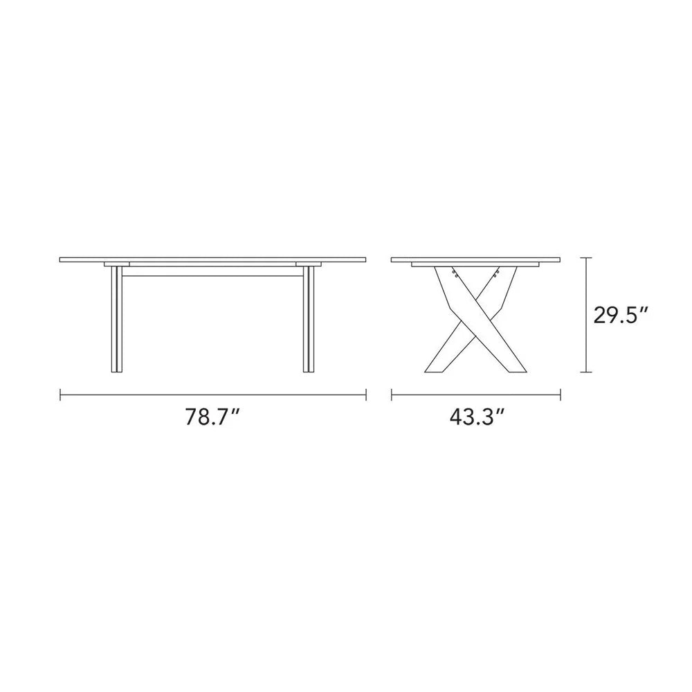 Axel Dining Table 79" x 43" Solid American Oak