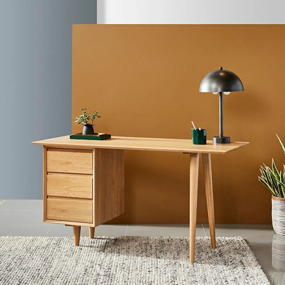 Bastian Office Desk 55" x 24" Solid American Oak