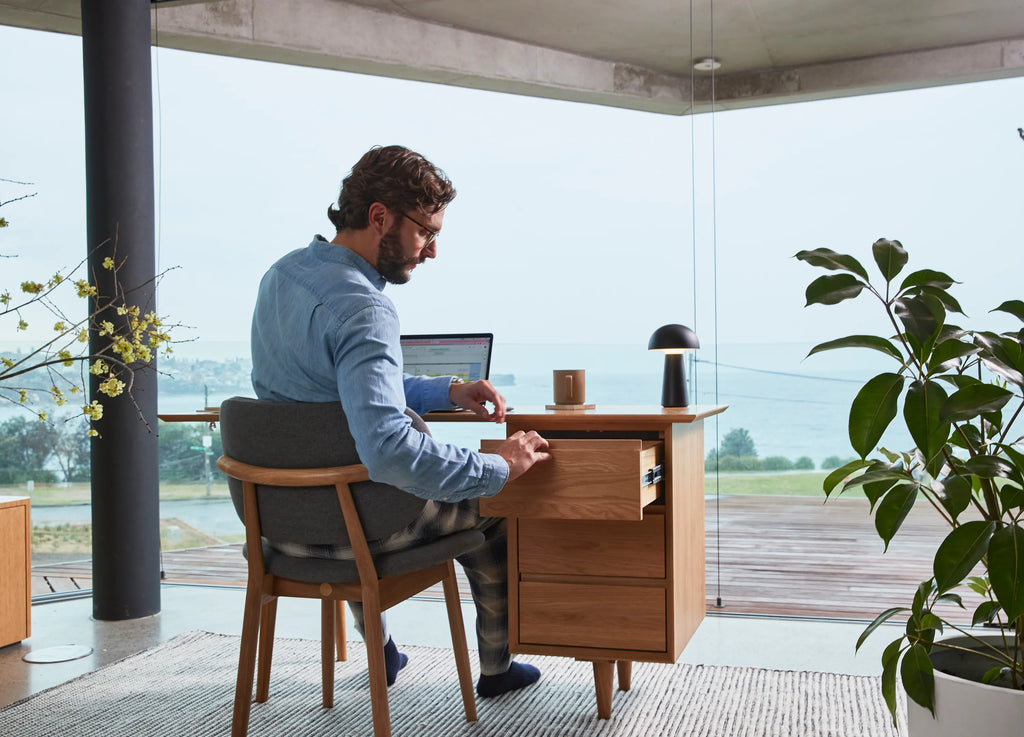 Bastian Office Desk 55" x 24" Solid American Oak