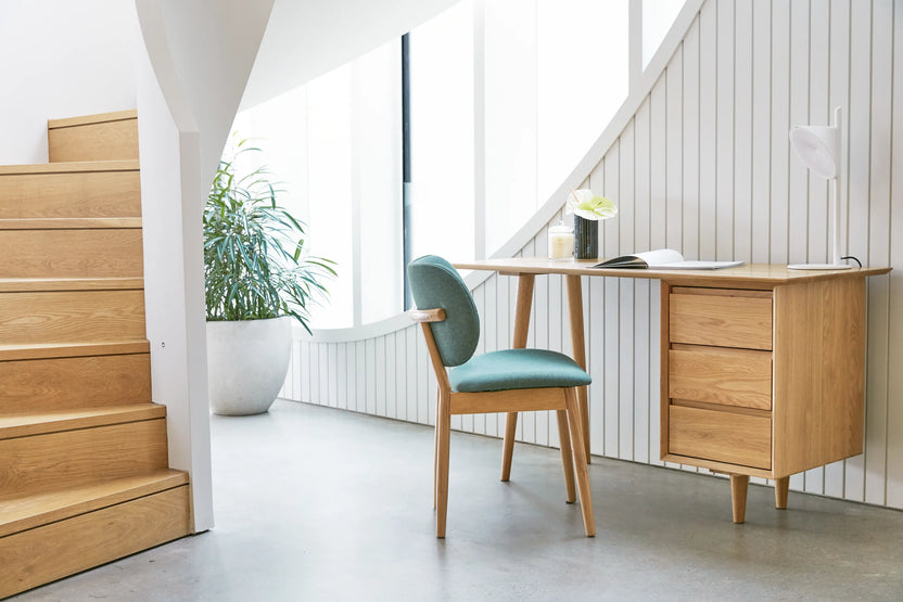Bastian Office Desk 55" x 24" Solid American Oak