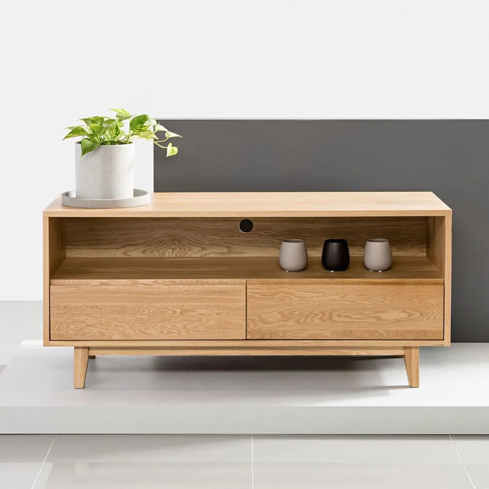 Bastian TV and Media Console 51" x 18" Solid American Oak