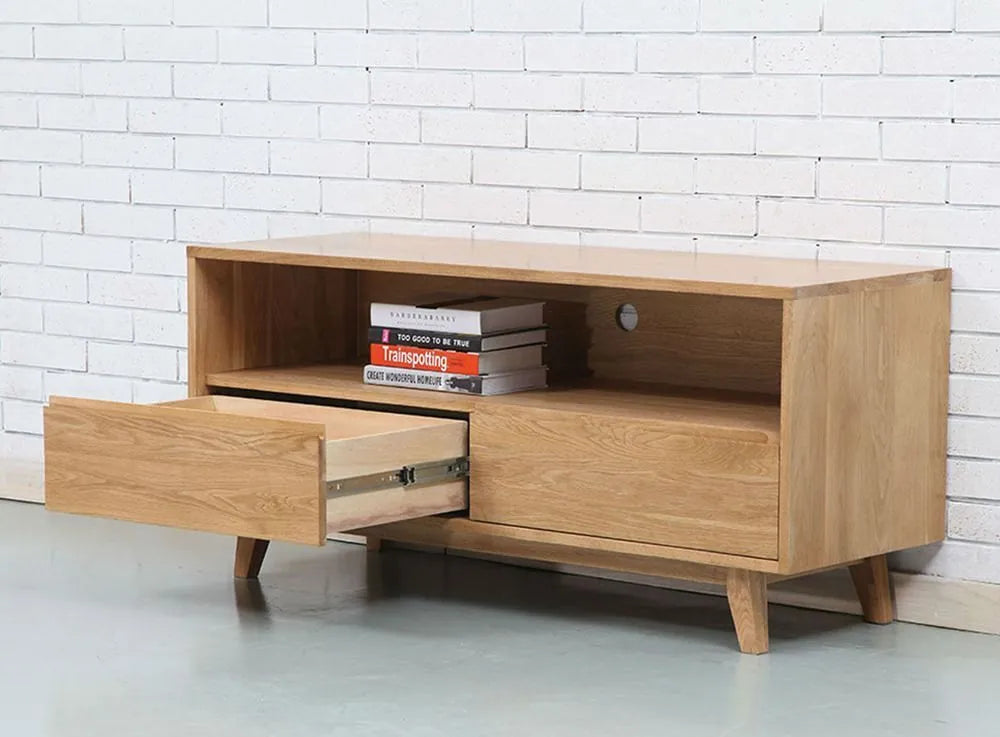 Bastian TV and Media Console 51" x 18" Solid American Oak