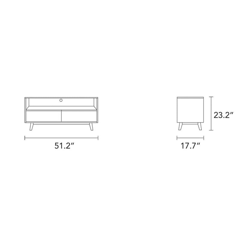 Bastian TV and Media Console 51" x 18" Solid American Oak