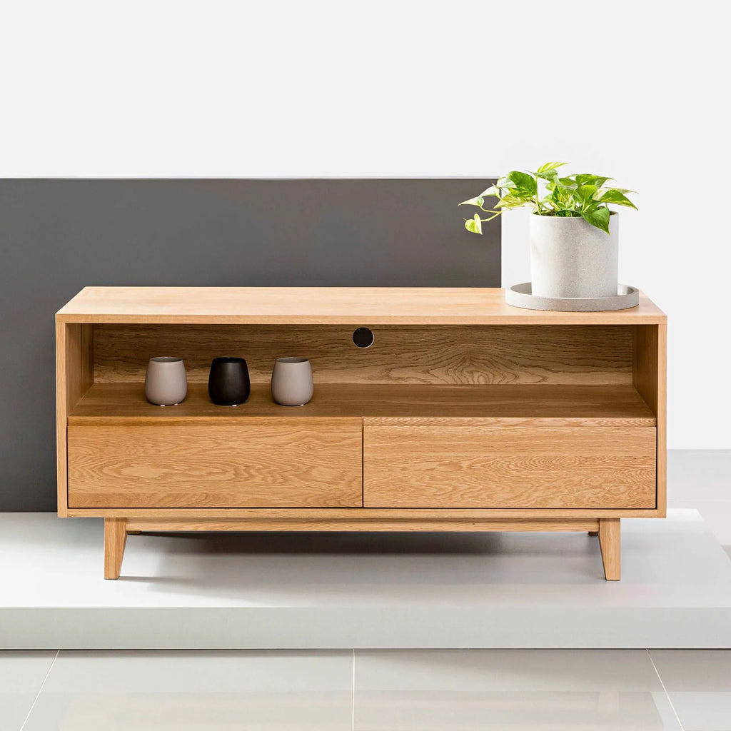 Bastian TV and Media Console 51" x 18" Solid American Oak