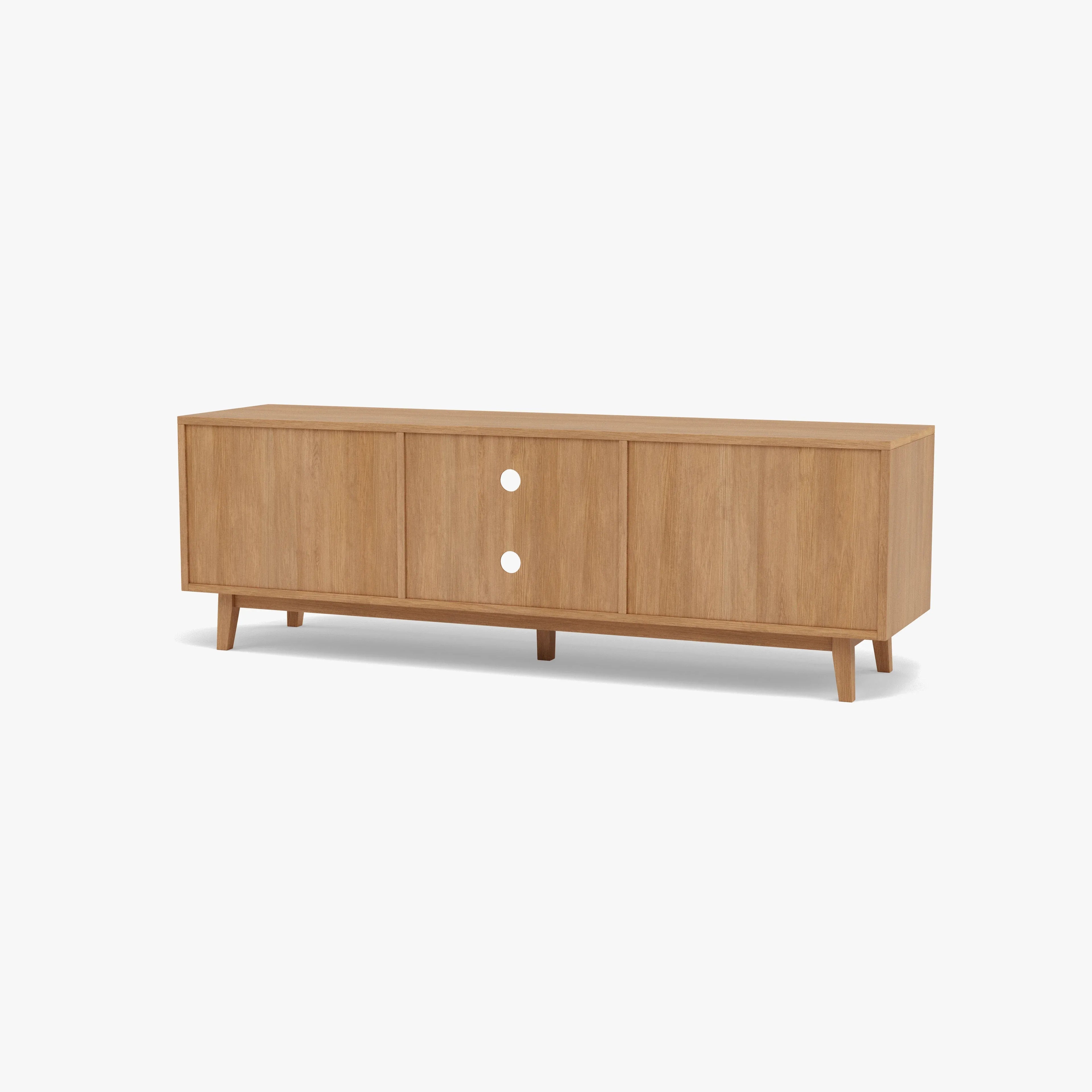 Bastian TV and Media Console 71" x 18" Solid American Oak