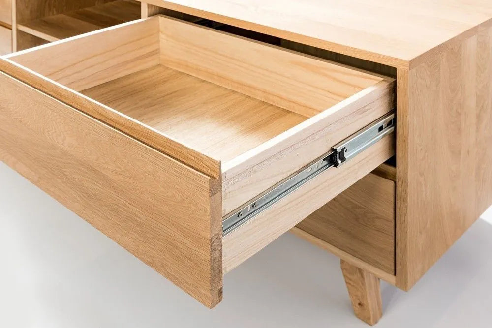 Bastian TV and Media Console 71" x 18" Solid American Oak