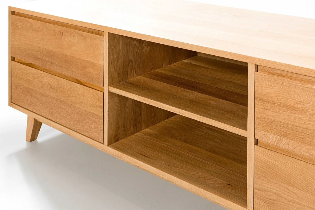 Bastian TV and Media Console 71" x 18" Solid American Oak