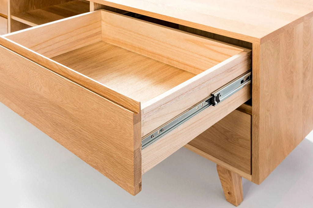 Bastian TV and Media Console 71" x 18" Solid American Oak