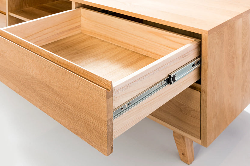 Bastian TV and Media Console 71" x 18" Solid American Oak