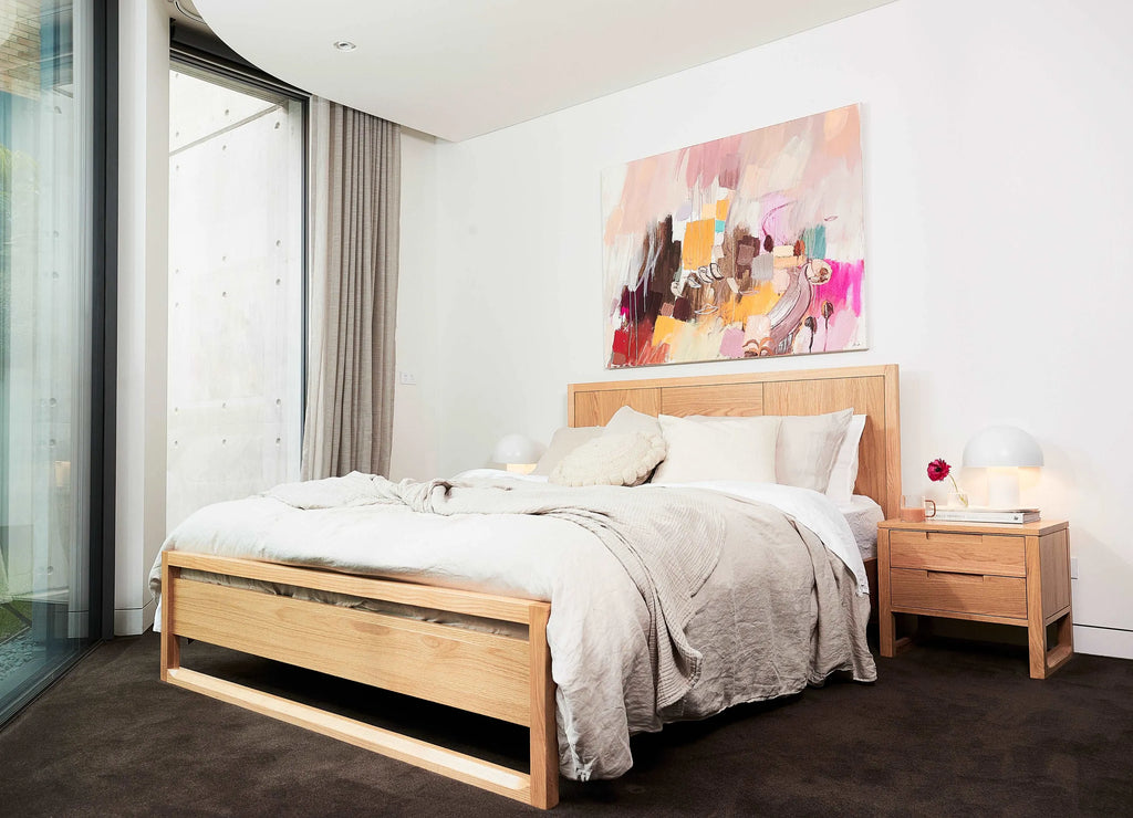 Bruno Bed Frame King American Oak