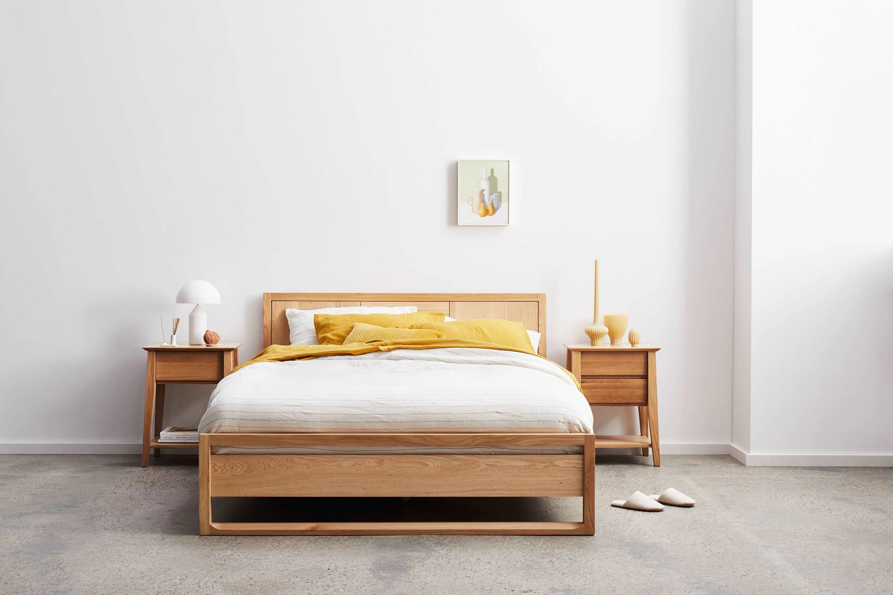Bruno Bed Frame King American Oak