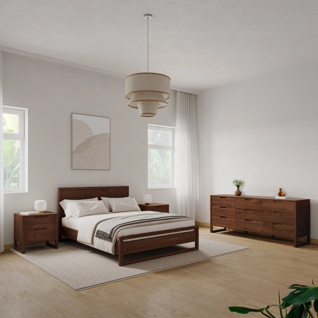 Bruno Bed Frame King American Walnut