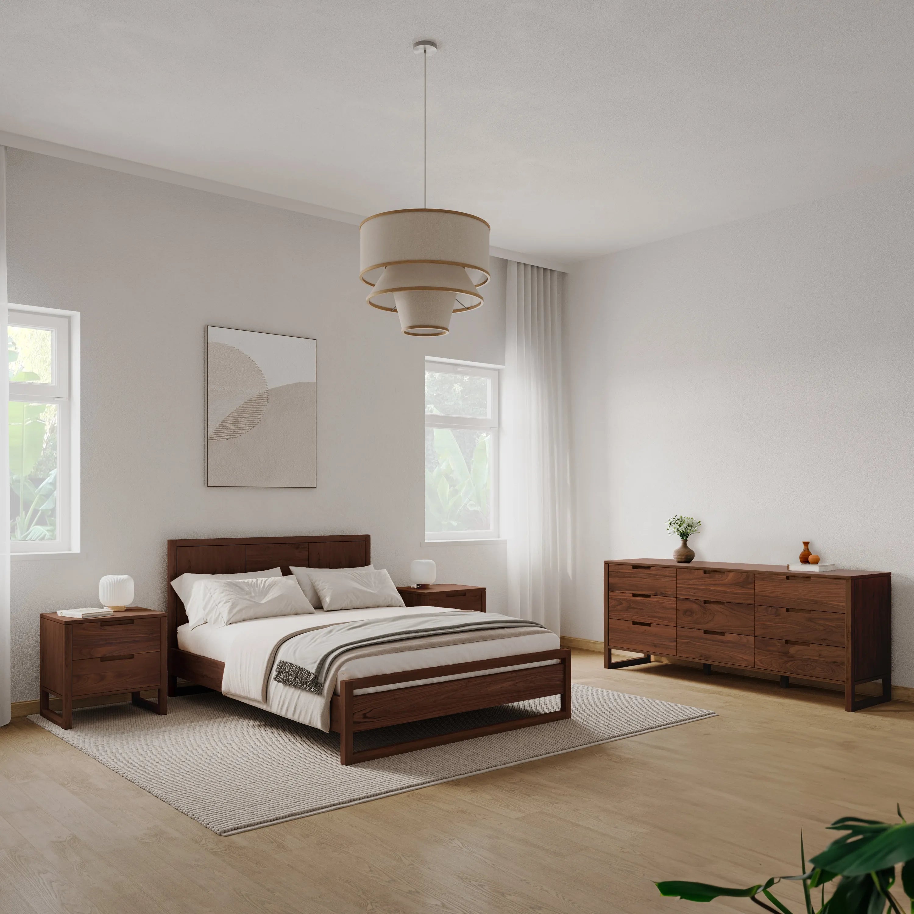 Bruno Bed Frame King American Walnut