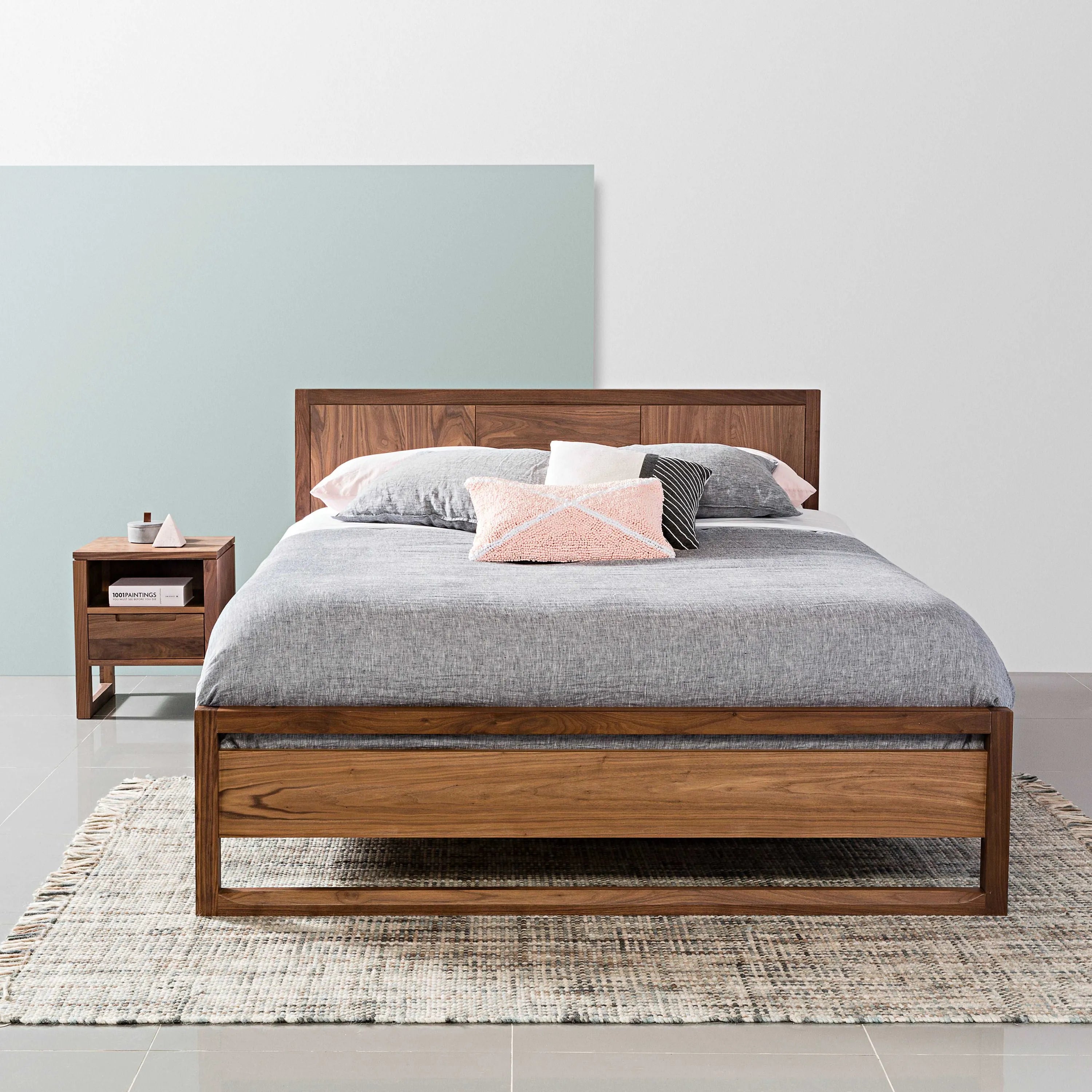 Bruno Bed Frame King American Walnut