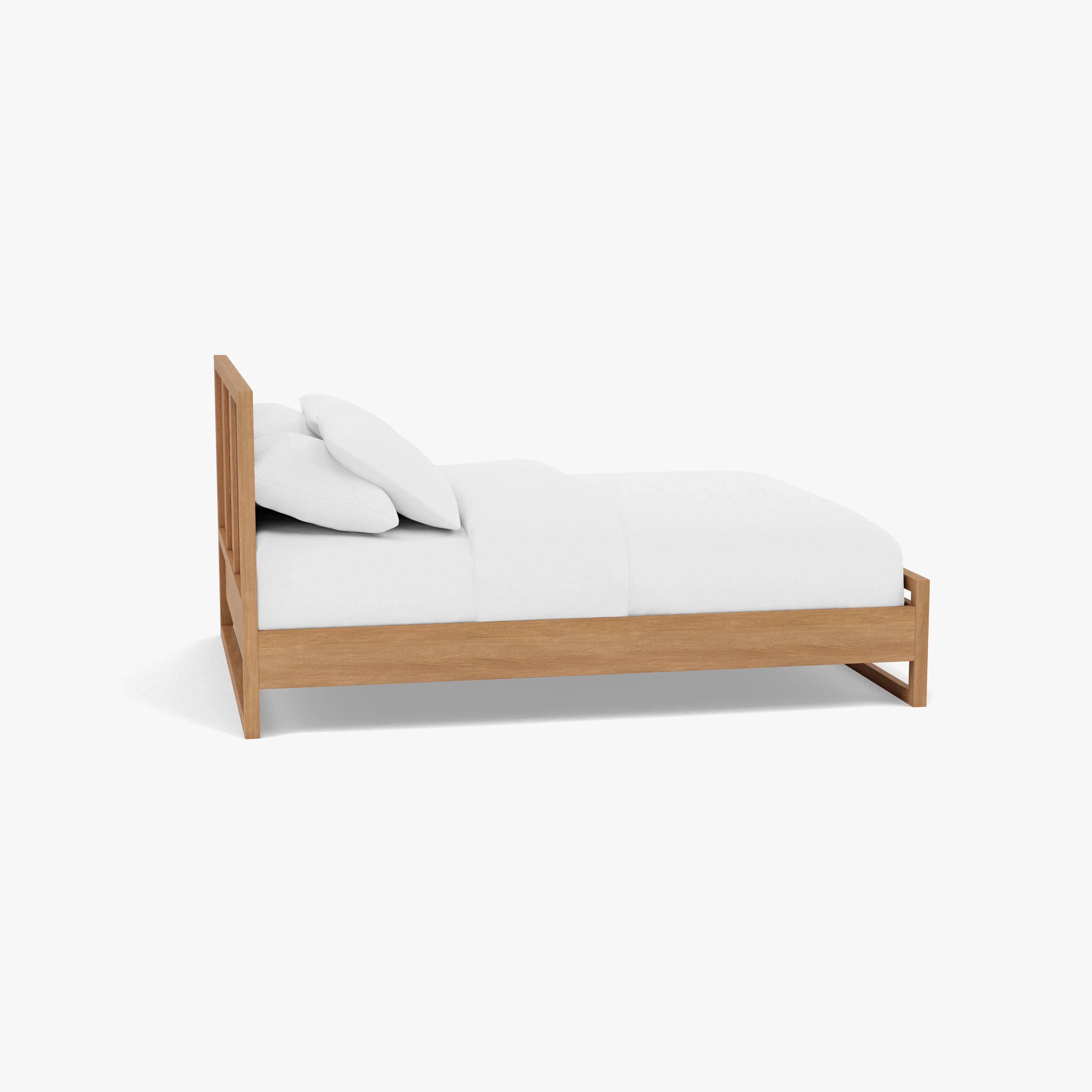 Bruno Bed Frame Queen American Oak