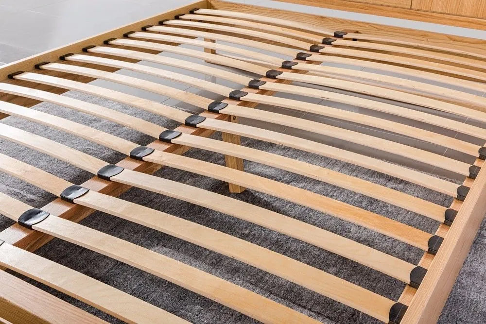 Bruno Bed Frame Queen American Oak