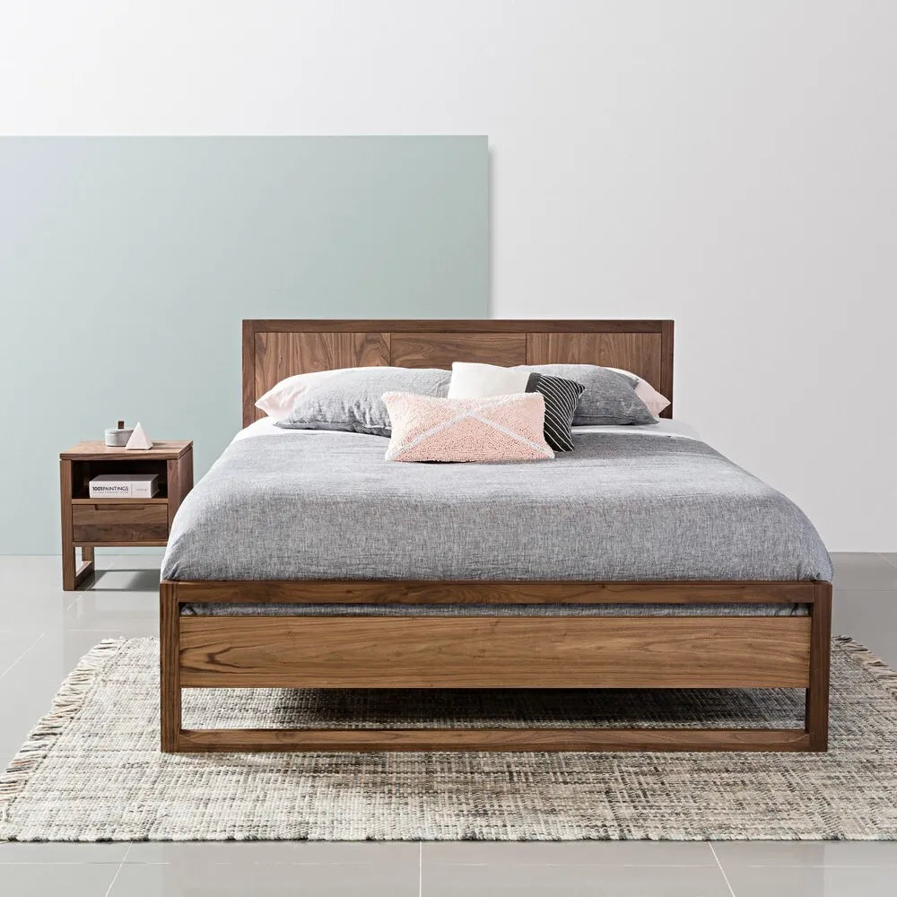 Bruno Bed Frame Queen American Walnut