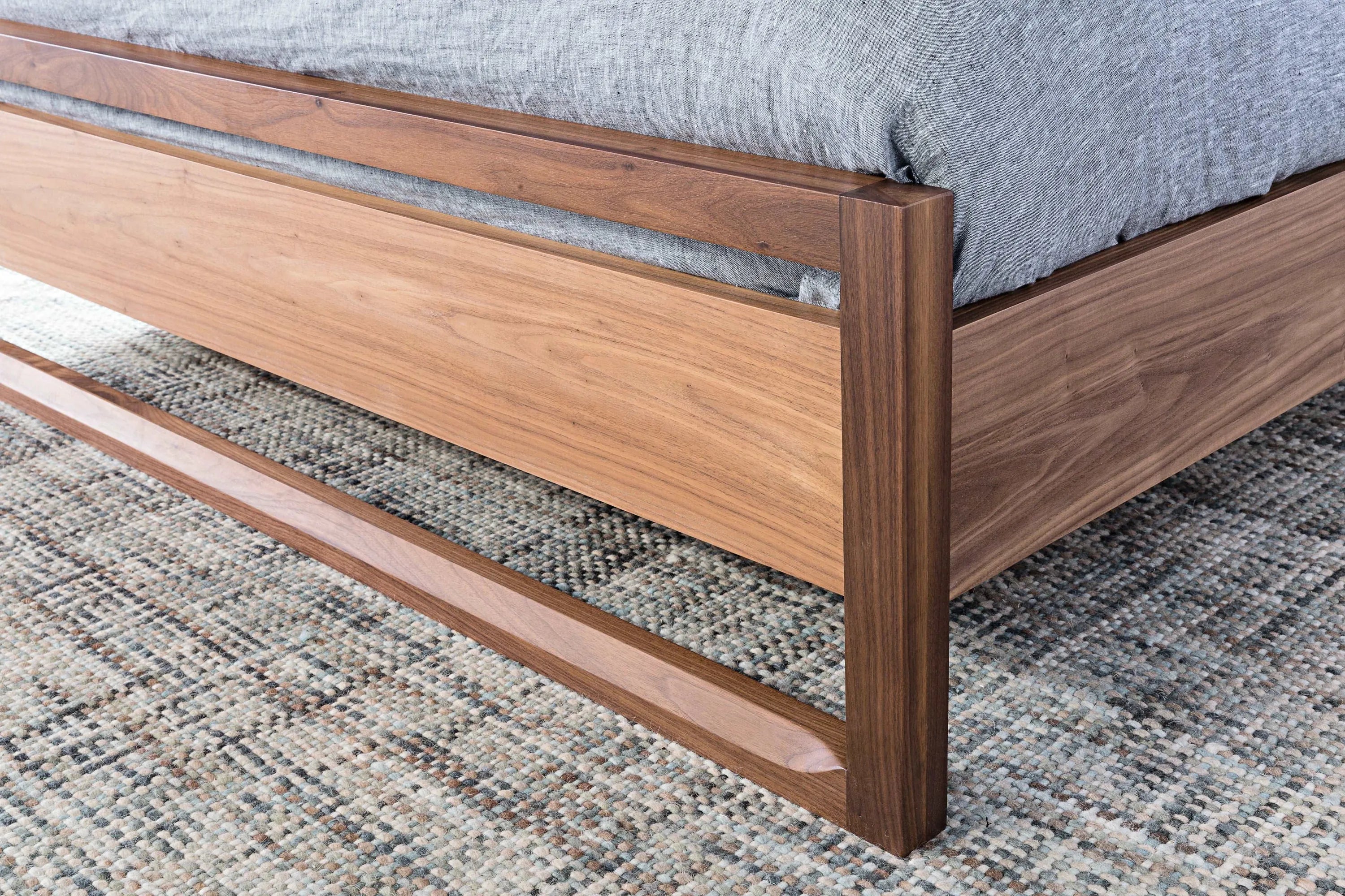 Bruno Bed Frame Queen American Walnut