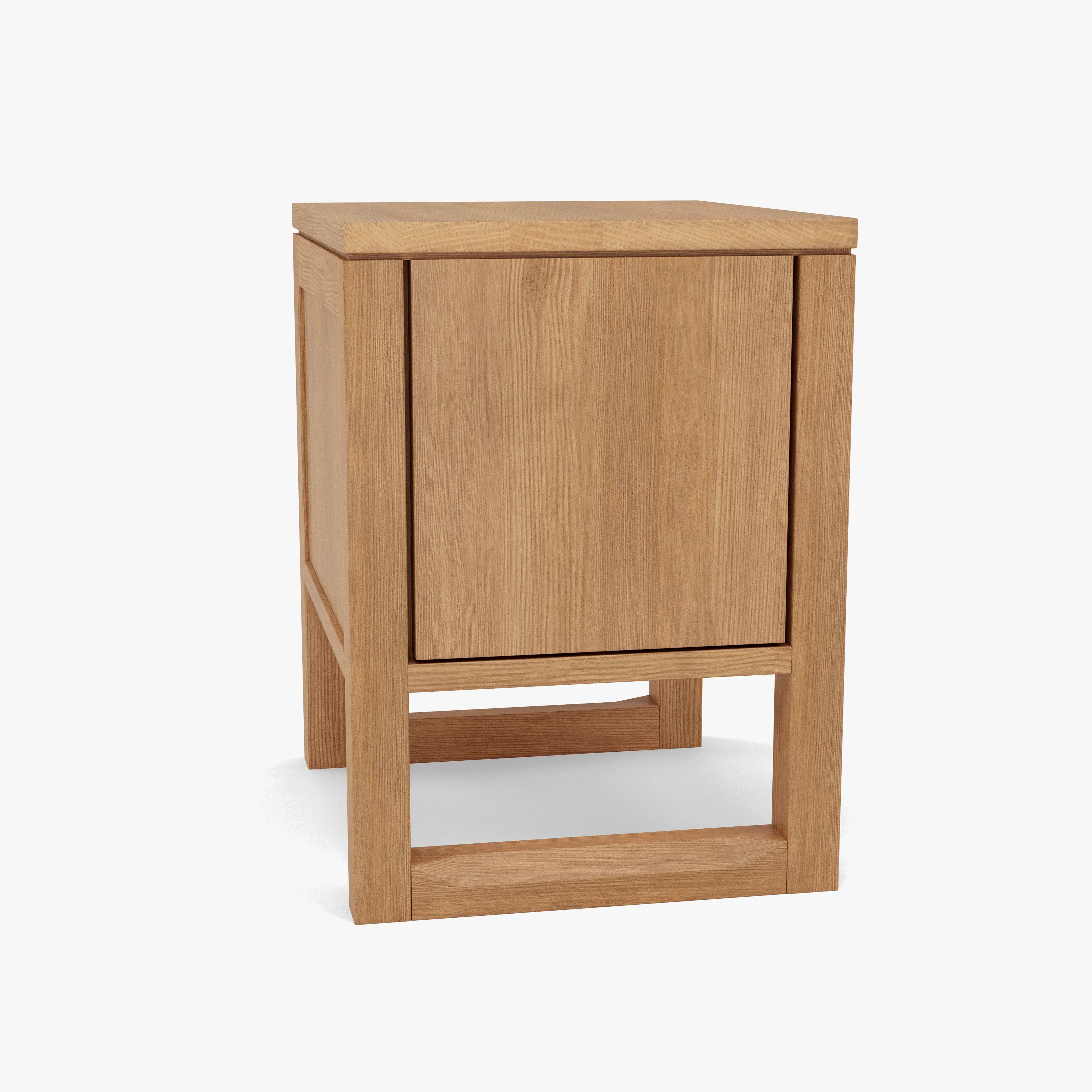 Bruno Nightstand 1 Drawer 17" x 14" Solid American Oak