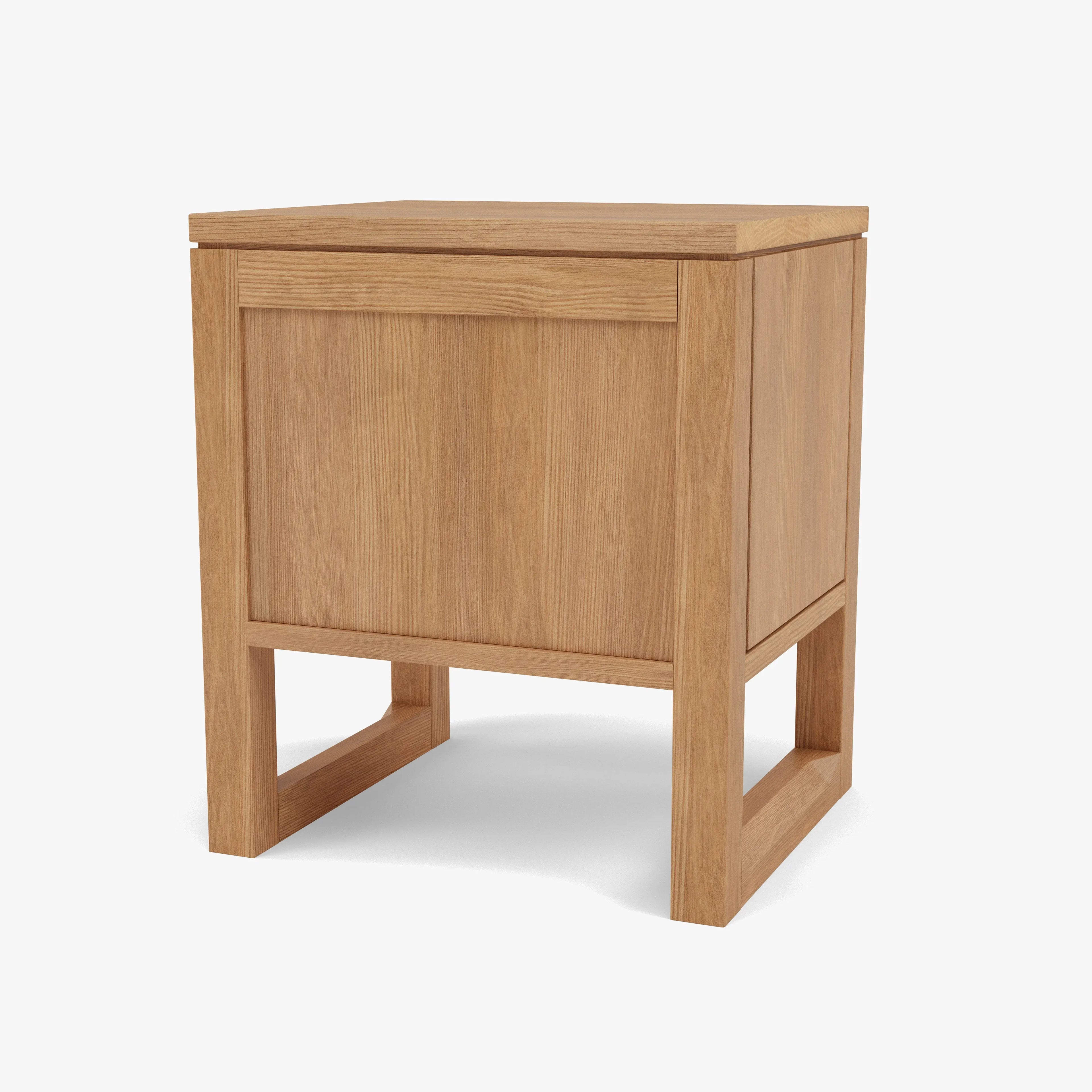 Bruno Nightstand 1 Drawer 17" x 14" Solid American Oak