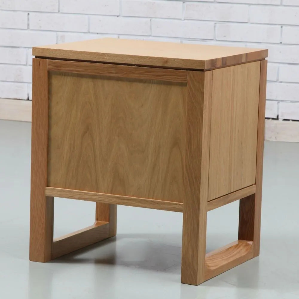 Bruno Nightstand 1 Drawer 17" x 14" Solid American Oak
