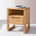 Bruno Nightstand 1 Drawer 17" x 14" Solid American Oak