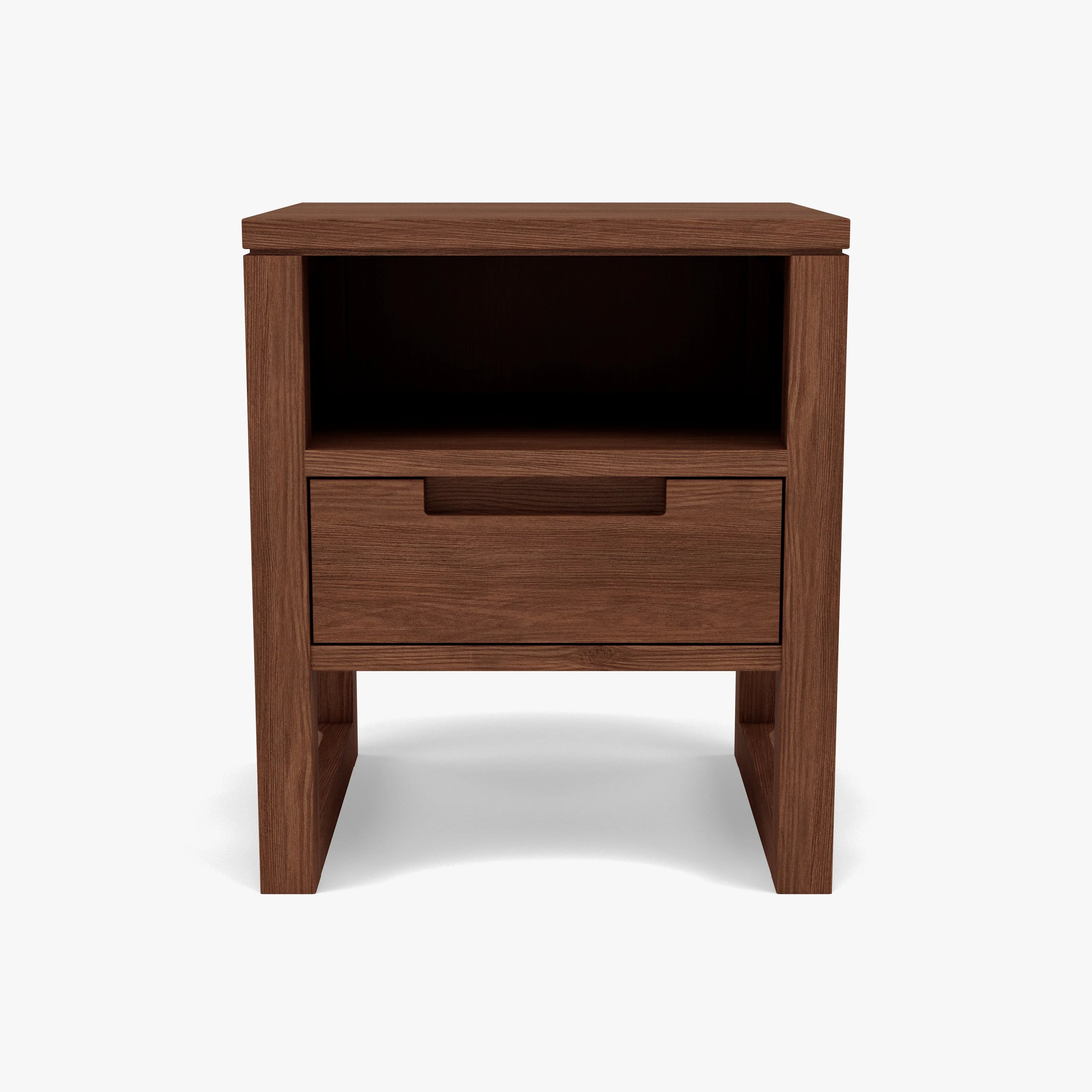 Bruno Nightstand 1 Drawer 17" x 14" Solid American Walnut