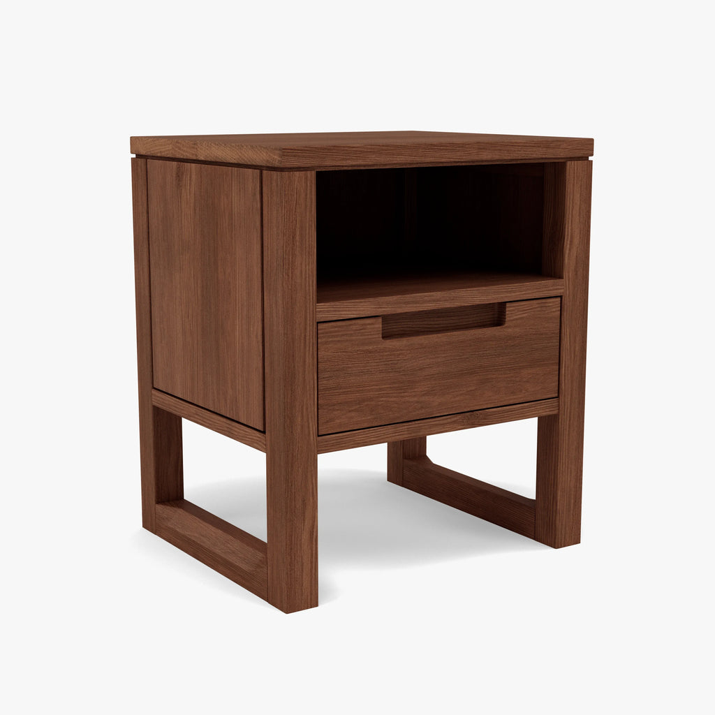 Bruno Nightstand 1 Drawer 17" x 14" Solid American Walnut