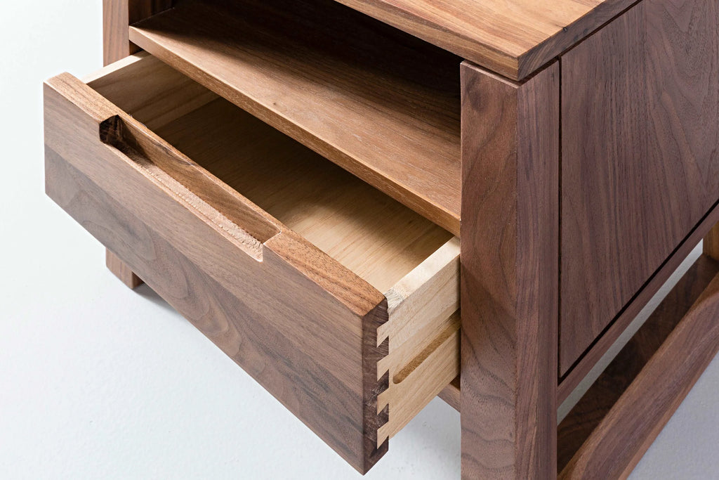 Bruno Nightstand 1 Drawer 17" x 14" Solid American Walnut