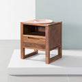 Bruno Nightstand 1 Drawer 17" x 14" Solid American Walnut