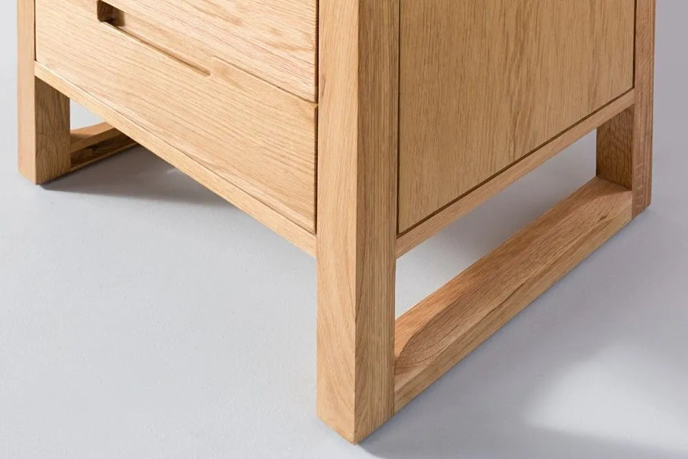 Bruno Nightstand 2 Drawers 20" x 17" Solid American Oak