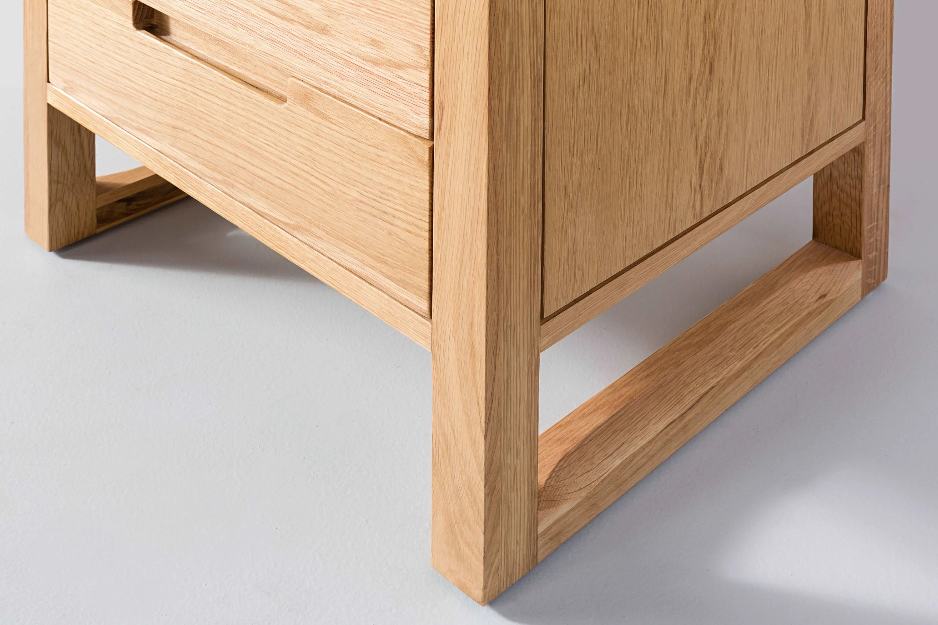 Bruno Nightstand 2 Drawers 20" x 17" Solid American Oak
