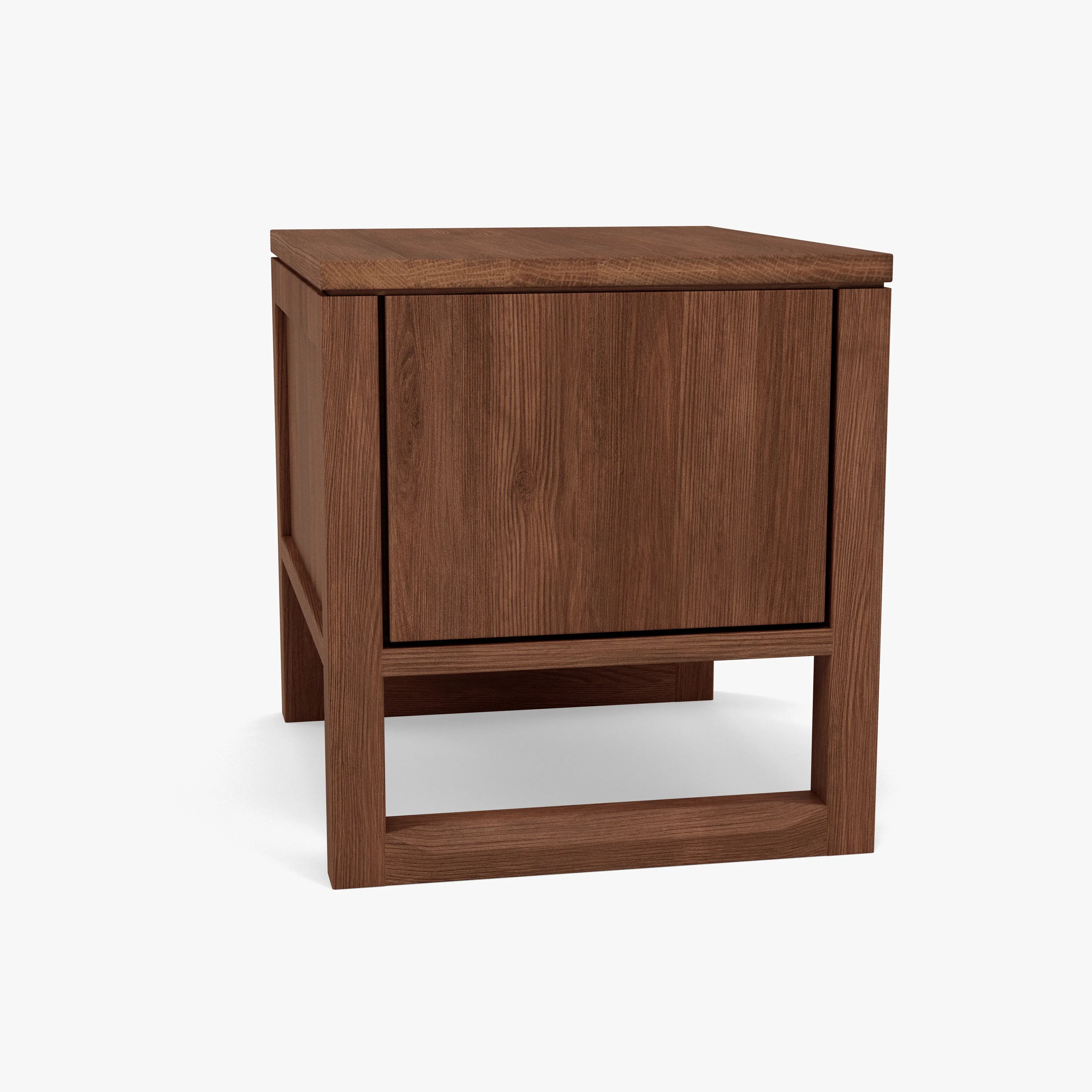 Bruno Nightstand 2 Drawers 20" x 17" Solid American Walnut