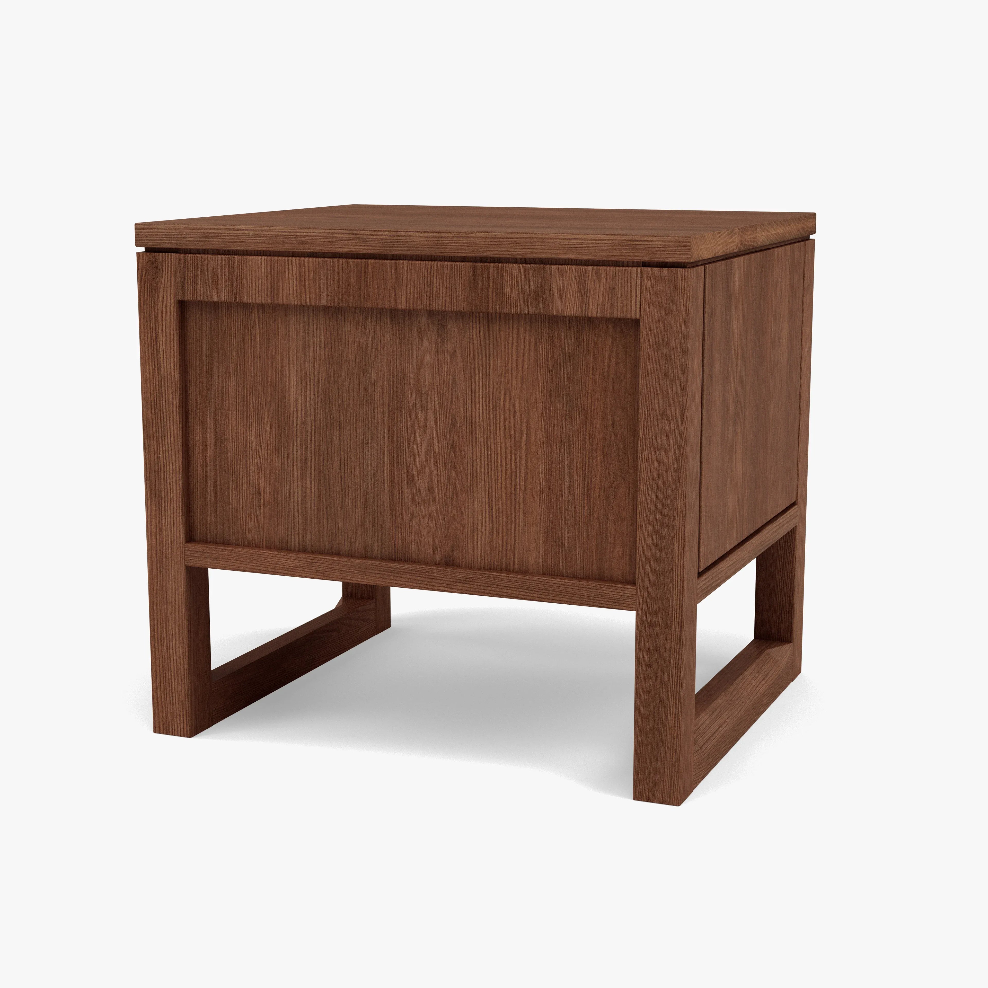 Bruno Nightstand 2 Drawers 20" x 17" Solid American Walnut