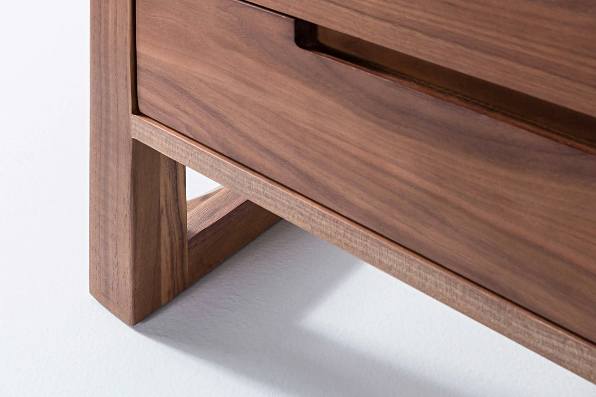 Bruno Nightstand 2 Drawers 20" x 17" Solid American Walnut