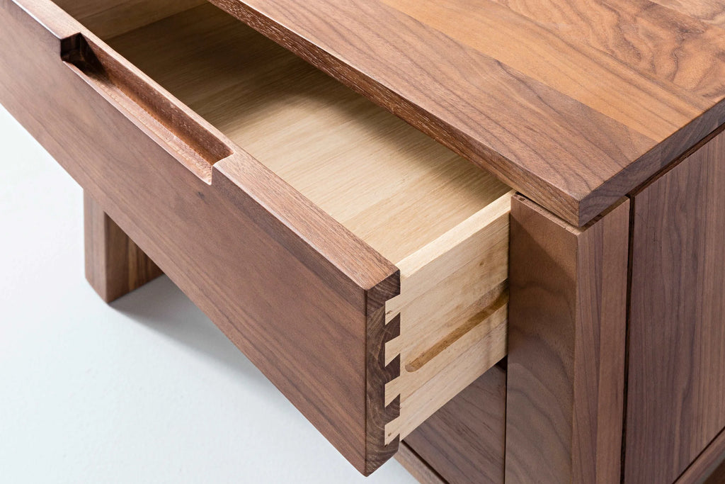 Bruno Nightstand 2 Drawers 20" x 17" Solid American Walnut