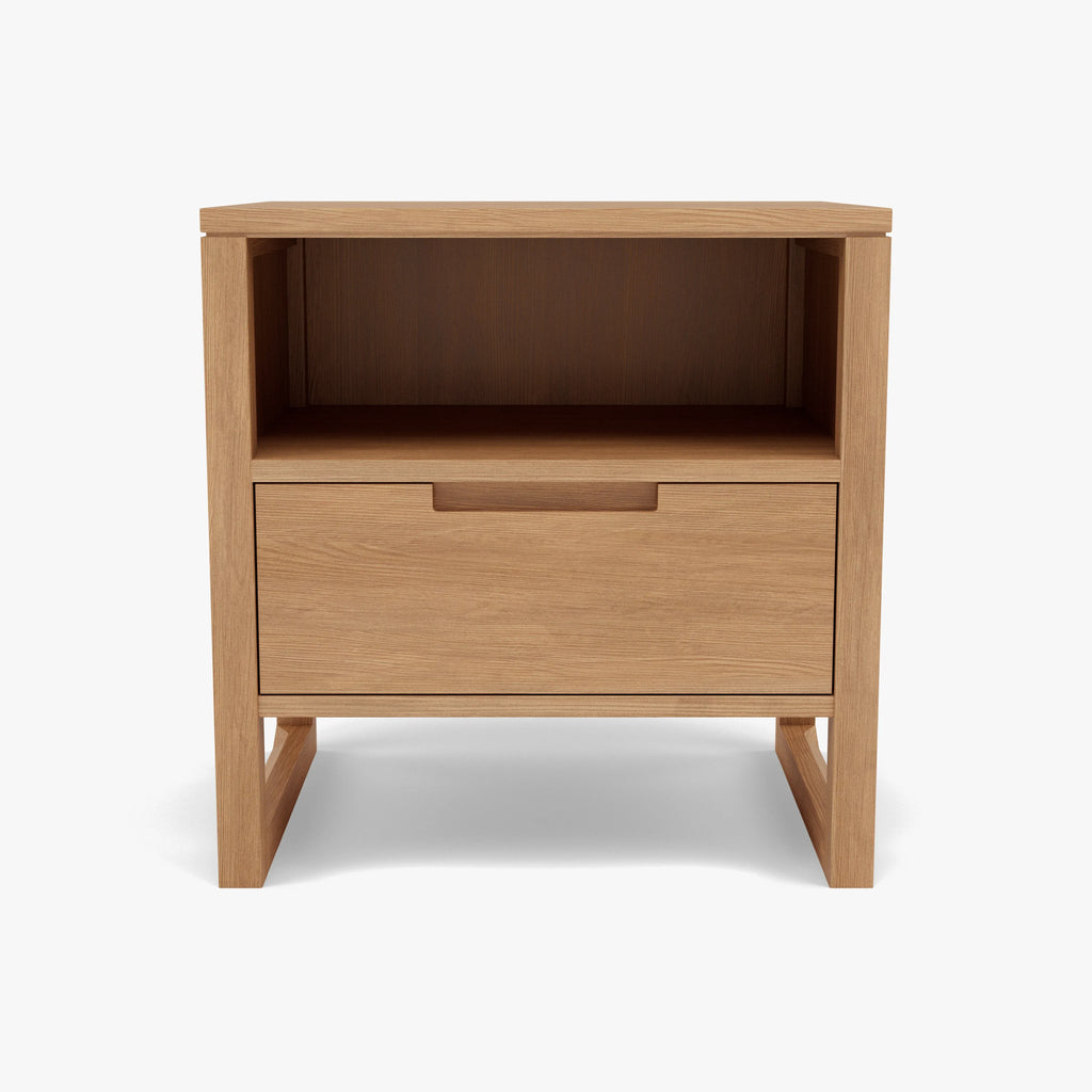 Bruno Nightstand XL 1 Drawer 24" x 19" Solid American Oak